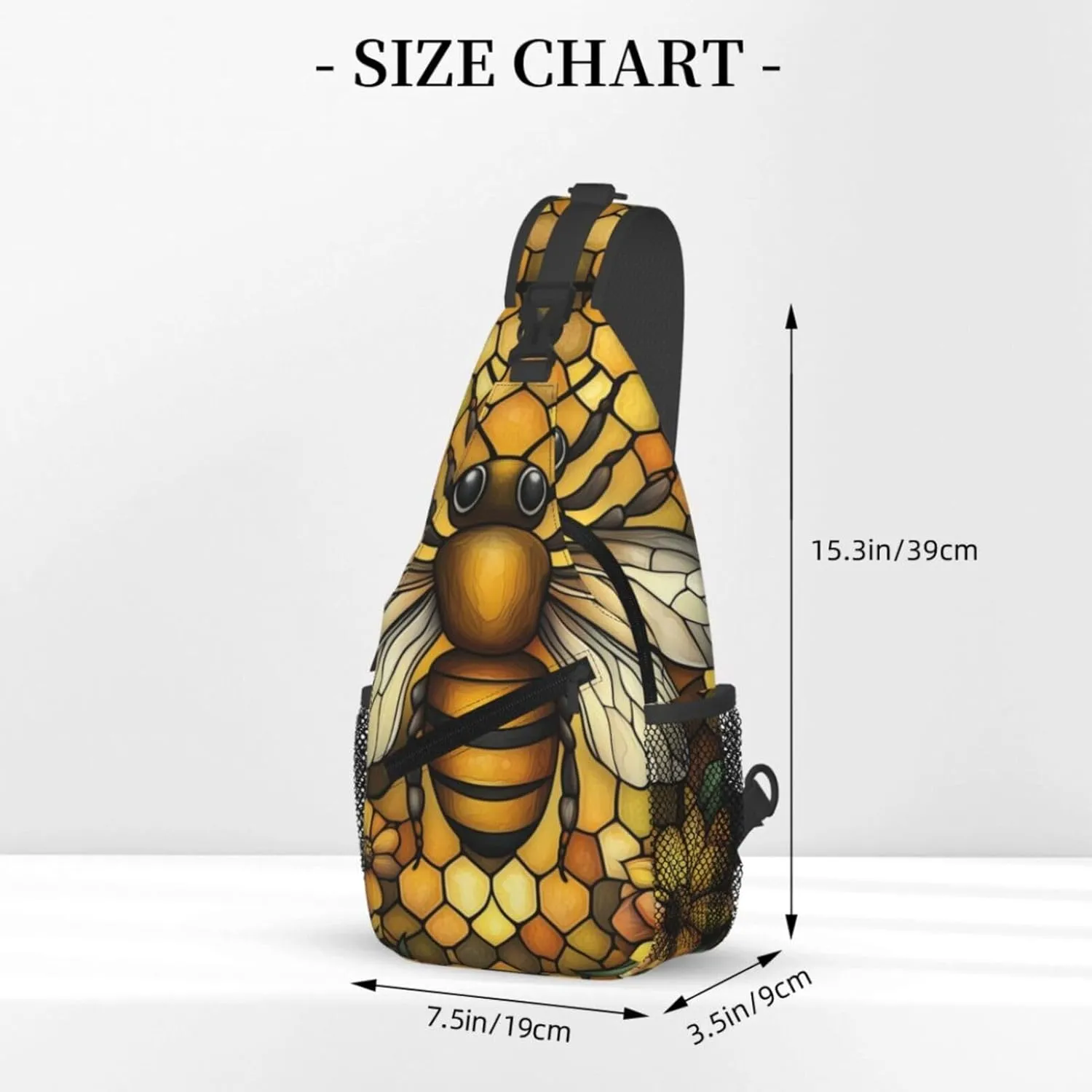 Crossbody Bags For Women Men Bee Hive Sling Backpack Chest Shoulder Bag Gym Cycling Travel Hiking Daypack