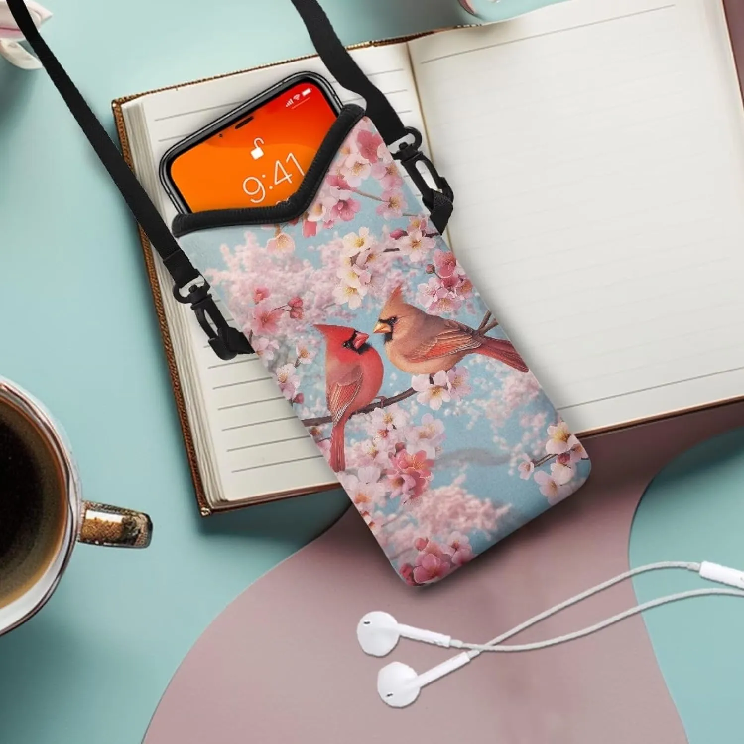 Crossbody Phone Bag Waterproof Mini Cellphone Purse Bag with Adjustable Strap Fits Most Smartphones, 8'' x 4''