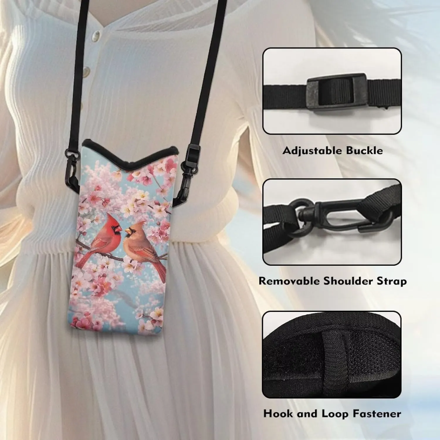 Crossbody Phone Bag Waterproof Mini Cellphone Purse Bag with Adjustable Strap Fits Most Smartphones, 8'' x 4''