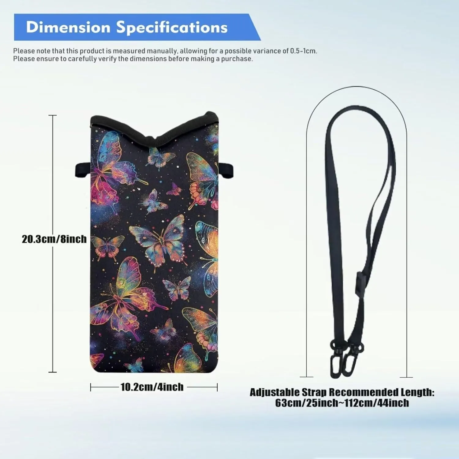 Crossbody Phone Bag Waterproof Mini Cellphone Purse Bag with Adjustable Strap Fits Most Smartphones, 8'' x 4''