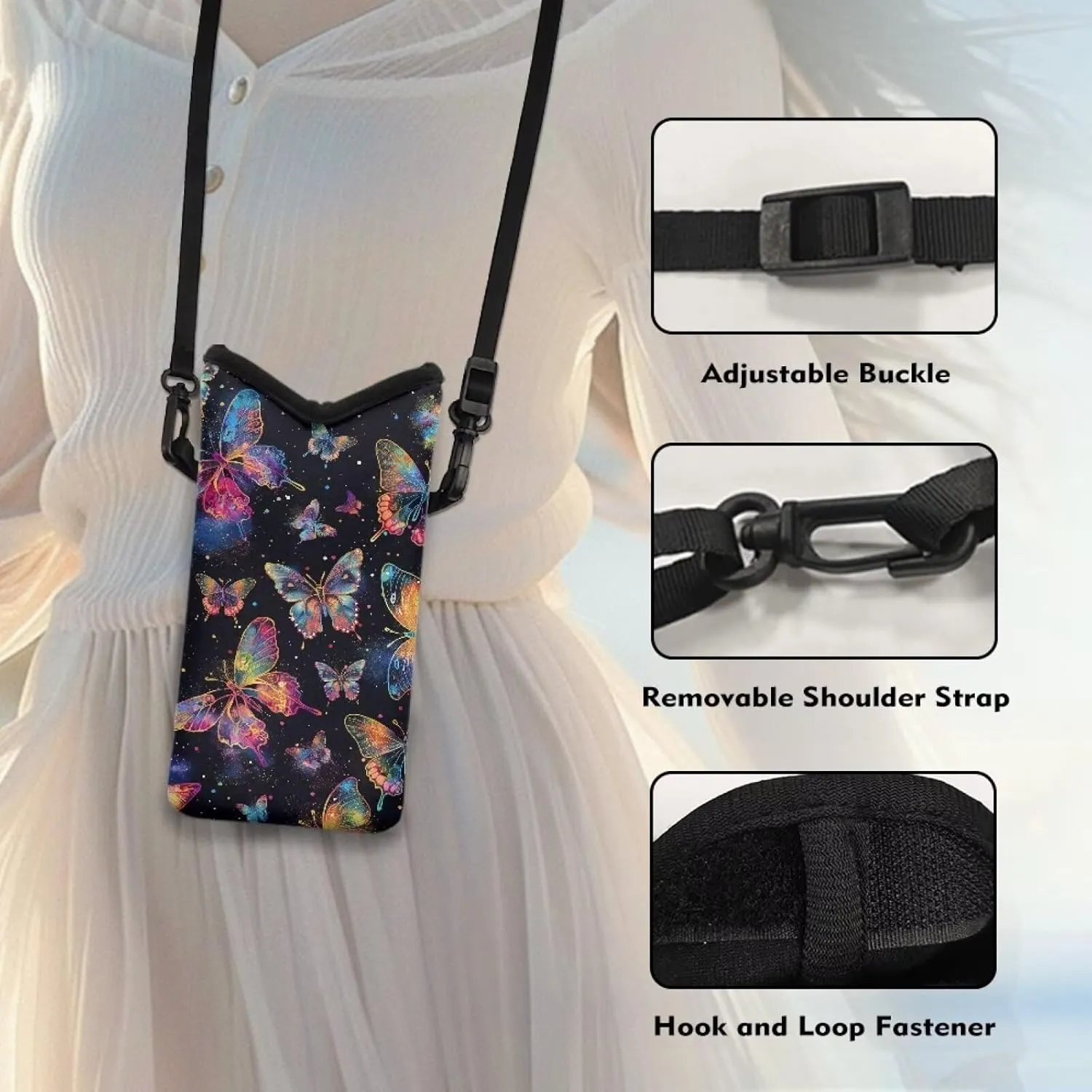 Crossbody Phone Bag Waterproof Mini Cellphone Purse Bag with Adjustable Strap Fits Most Smartphones, 8'' x 4''