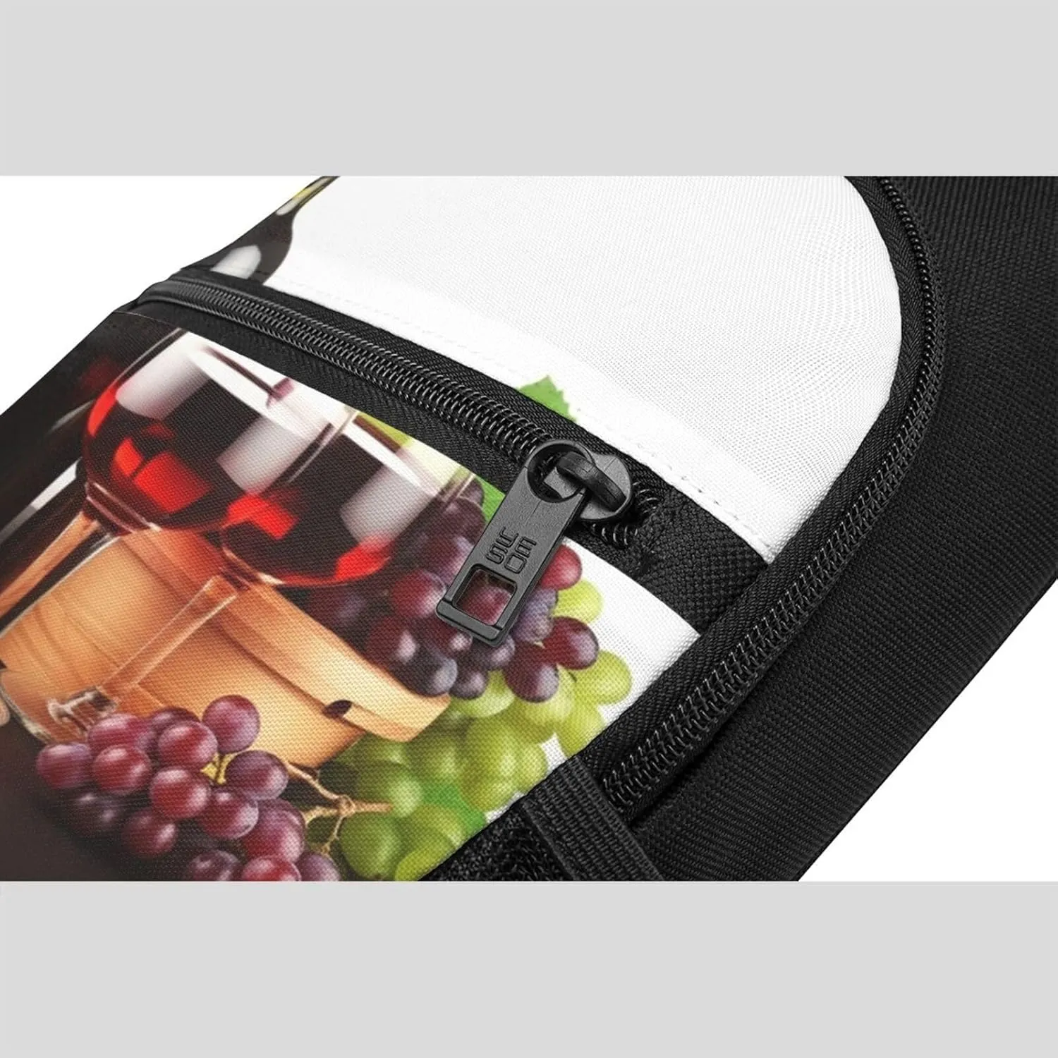 Crossbody Sling Backpack Sling Bag for Men Women Cross Chest Bag Shoulder Bag Grape Wine in Bottle Cups Travel Hiking Daypack