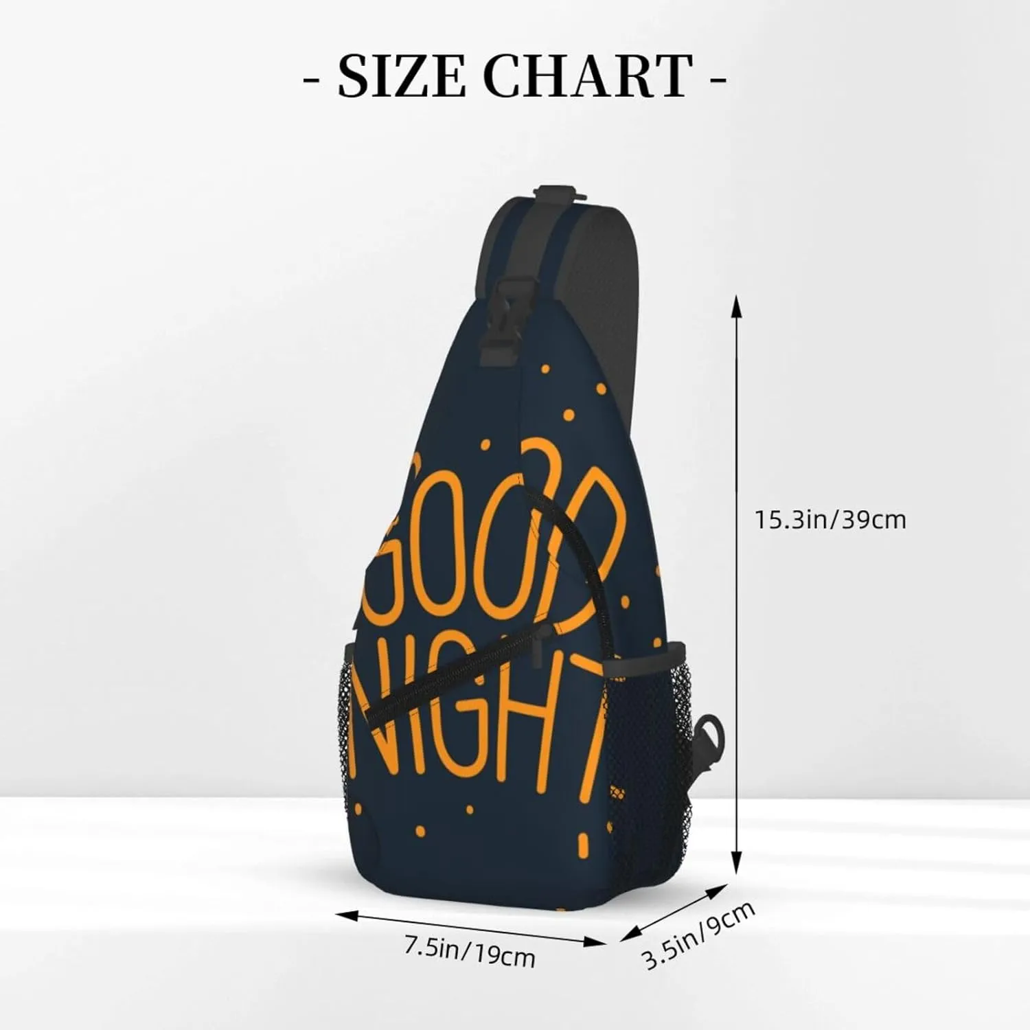 Crossbody Sling Bag for Men Women, Orange Good Night Blue Sling Backpack Shoulder Chest Bag, Anti Theft Travel Hiking Daypacks