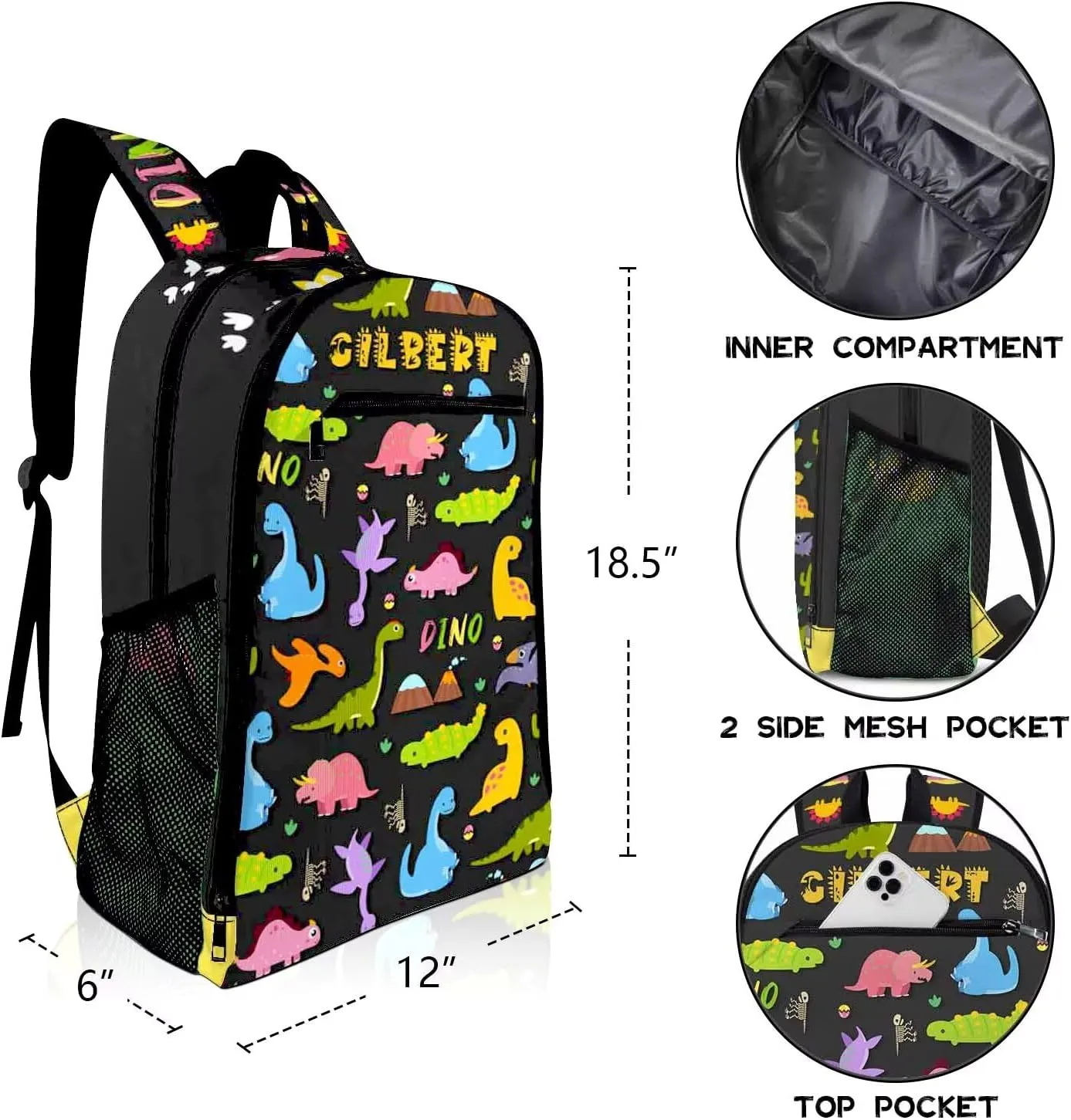 Custom Backpack for Kids Girls Boys with Name Personalized Kids Backpack for Girls School Backpack with Lunch Bag Customized Book Bags for School Travel Hiking Outdoor