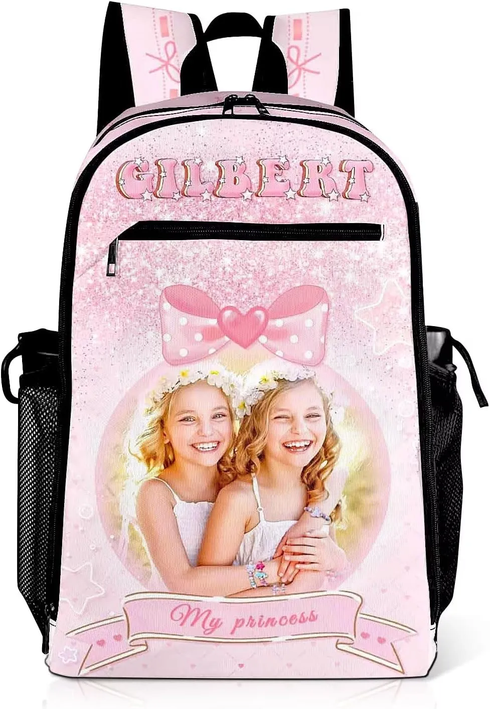 Custom Backpack for Kids Girls Boys with Name Personalized Kids Backpack for Girls School Backpack with Lunch Bag Customized Book Bags for School Travel Hiking Outdoor