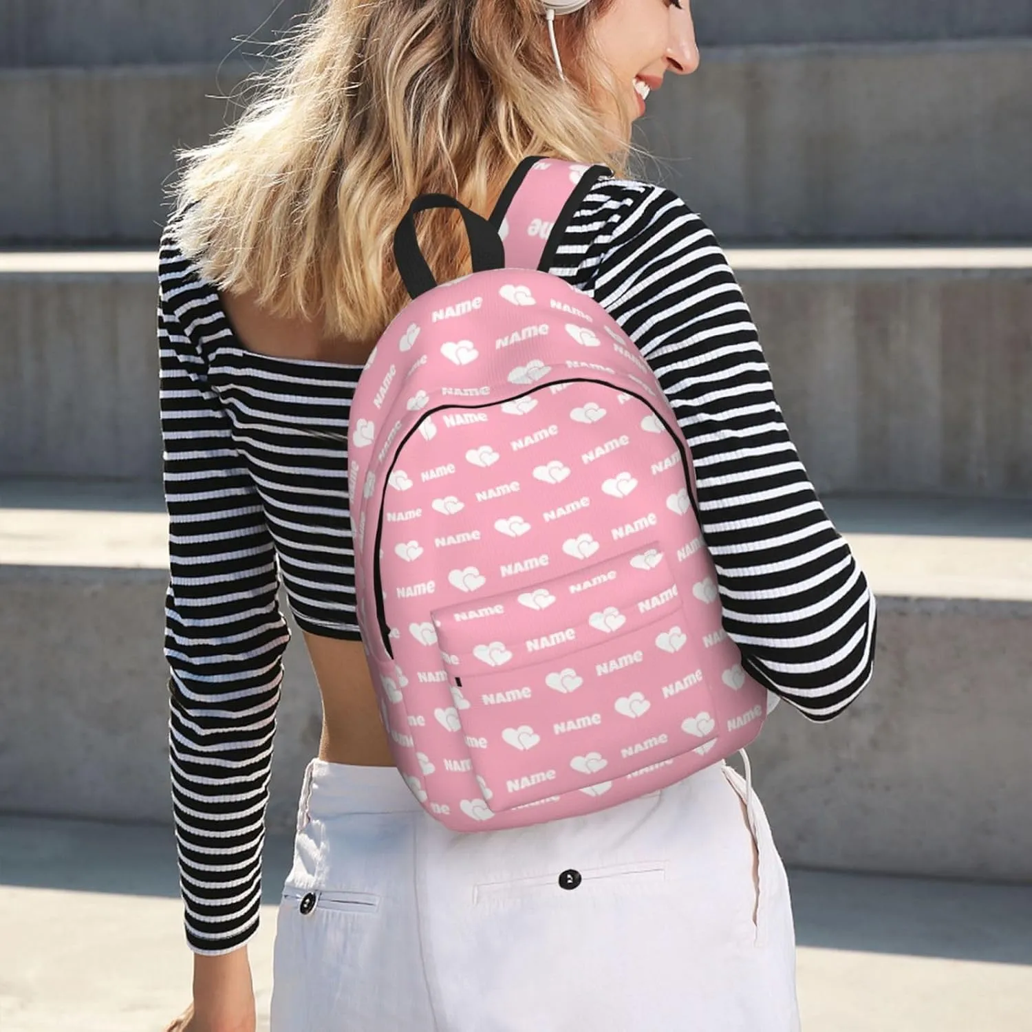 Custom Backpack for Men Women, Personalized Backpack with Name, Customized Casual Backpacks Gifts for Picnic Travel Camping Work 16in