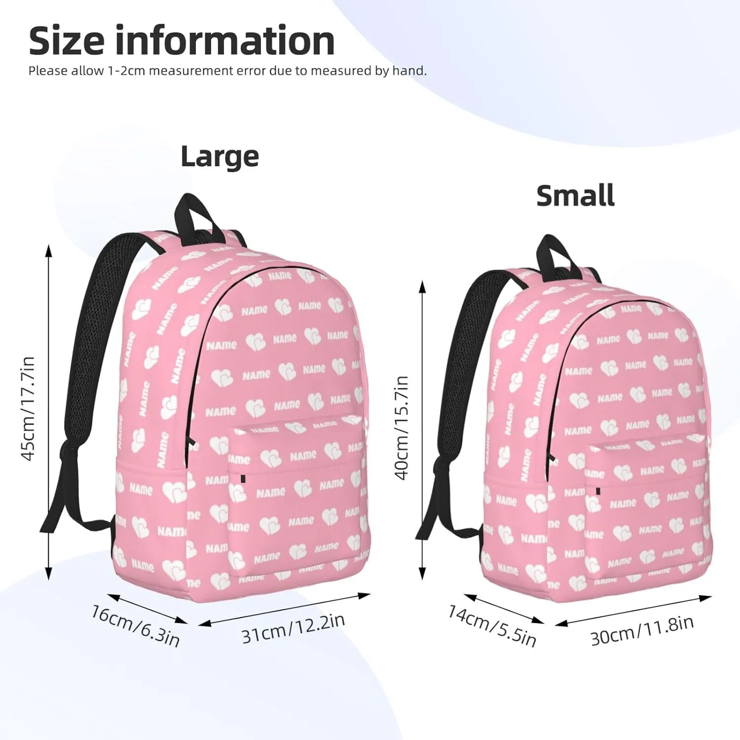 Custom Backpack for Men Women, Personalized Backpack with Name, Customized Casual Backpacks Gifts for Picnic Travel Camping Work 16in