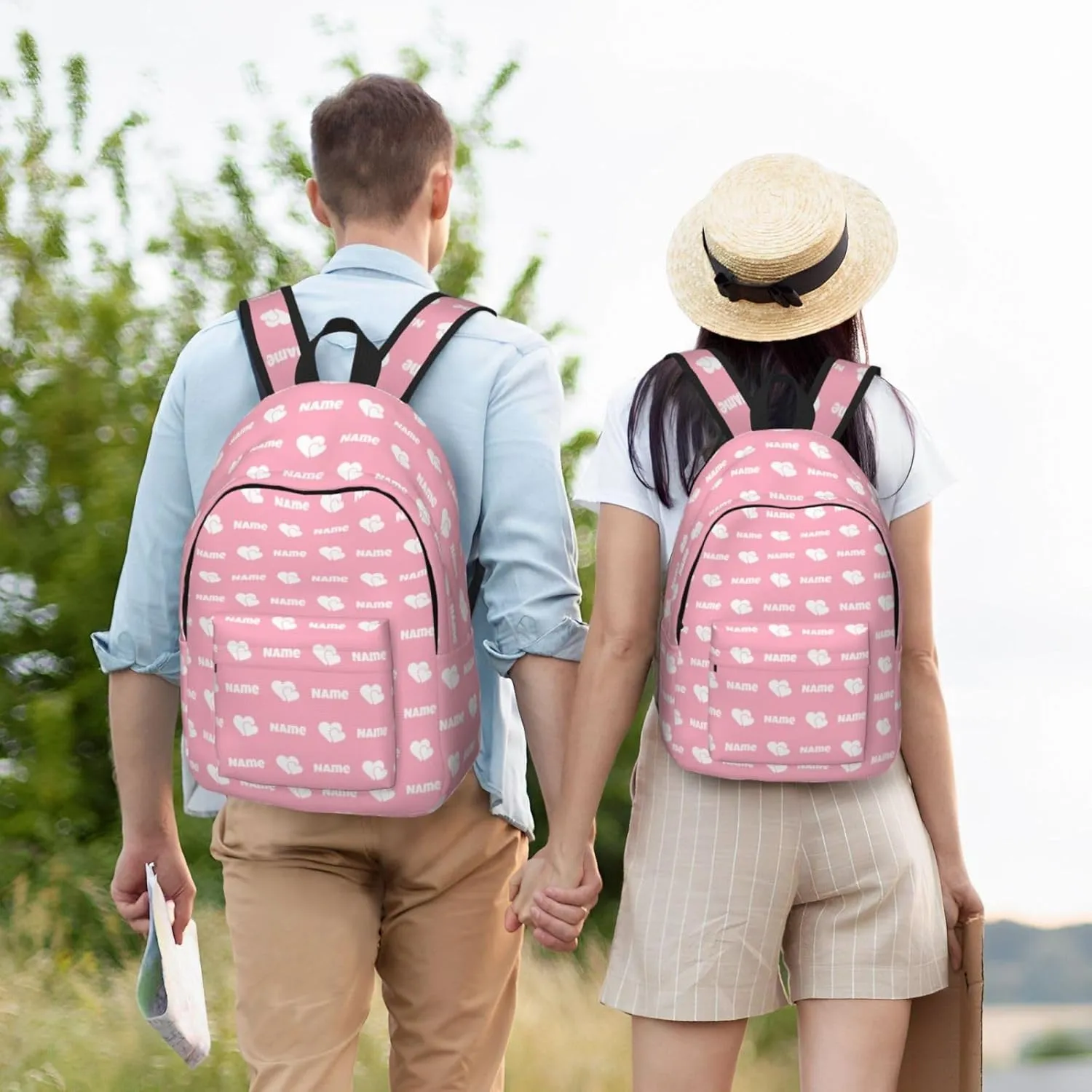 Custom Backpack for Men Women, Personalized Backpack with Name, Customized Casual Backpacks Gifts for Picnic Travel Camping Work 16in