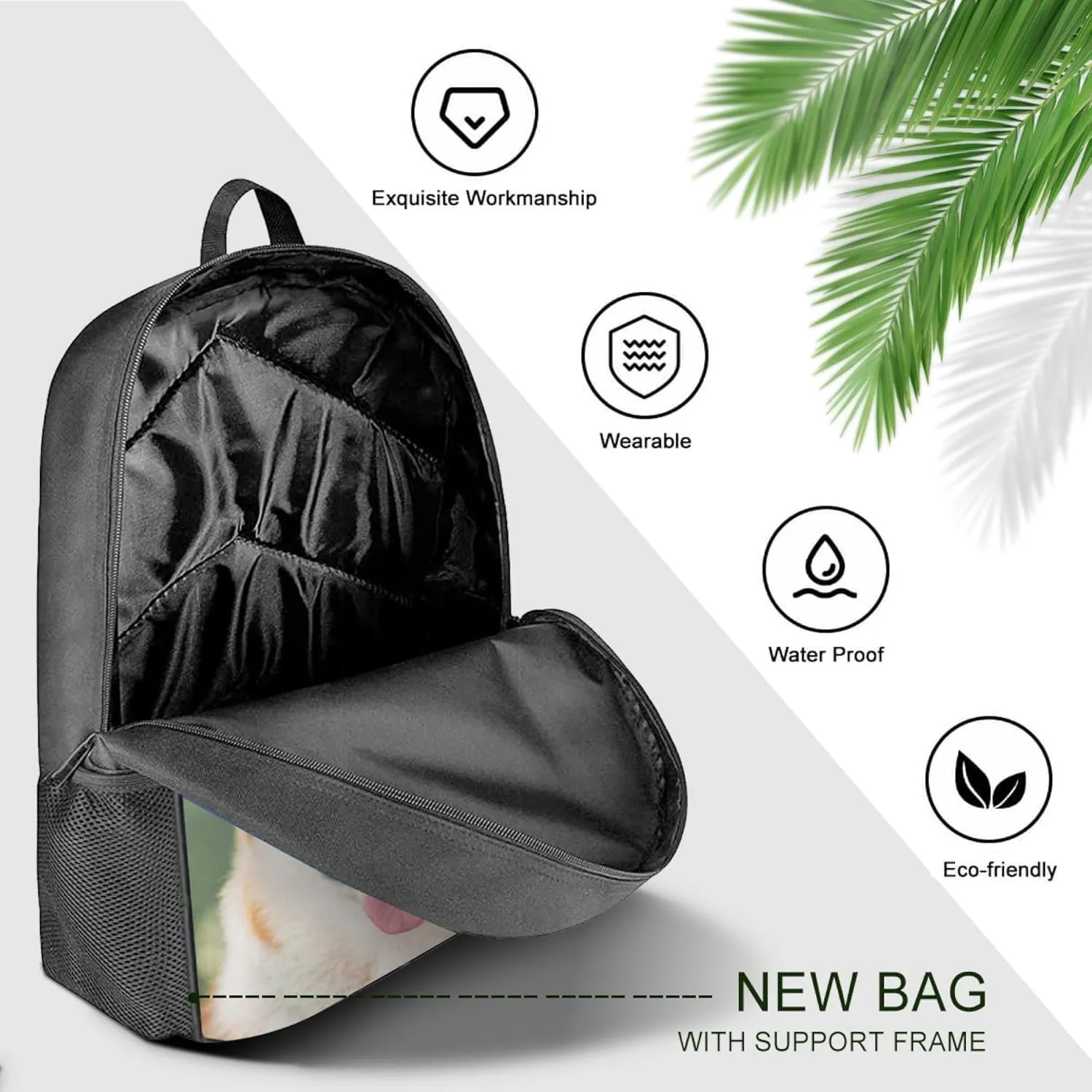 Custom Backpack Personalized 17Inch School Backpack Add Your Own Photo Text Logo, Customized School Bookbag for Boys Girls