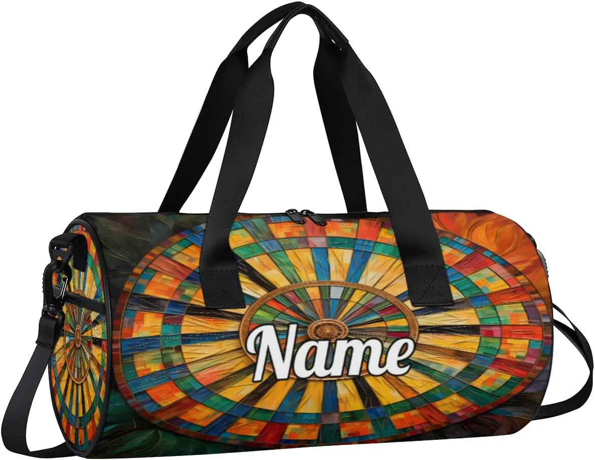 Custom Dance Duffel Bag Sport Backpacks Gyms and Weekend Overnight Travel Duffle Bag Birthday Christmas Halloween Waterproof, Darts Board Sports