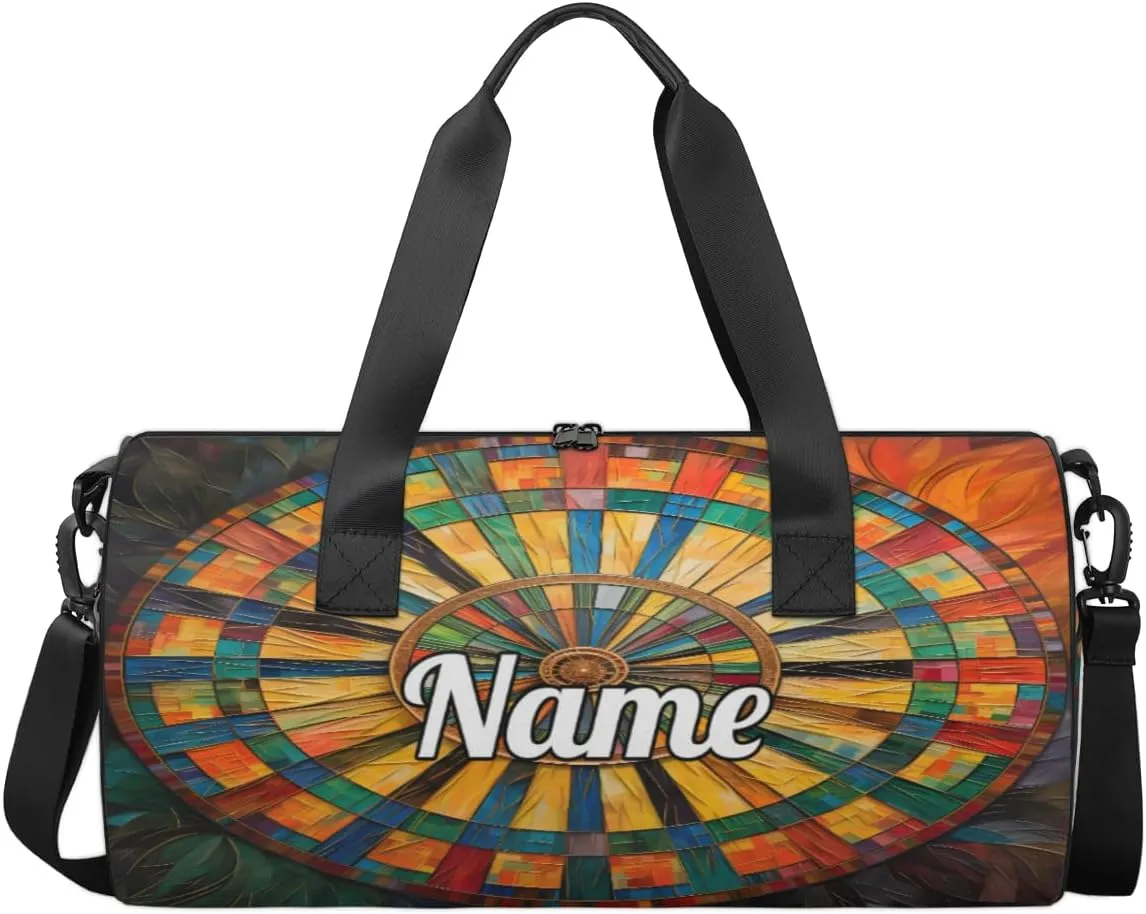 Custom Dance Duffel Bag Sport Backpacks Gyms and Weekend Overnight Travel Duffle Bag Birthday Christmas Halloween Waterproof, Darts Board Sports