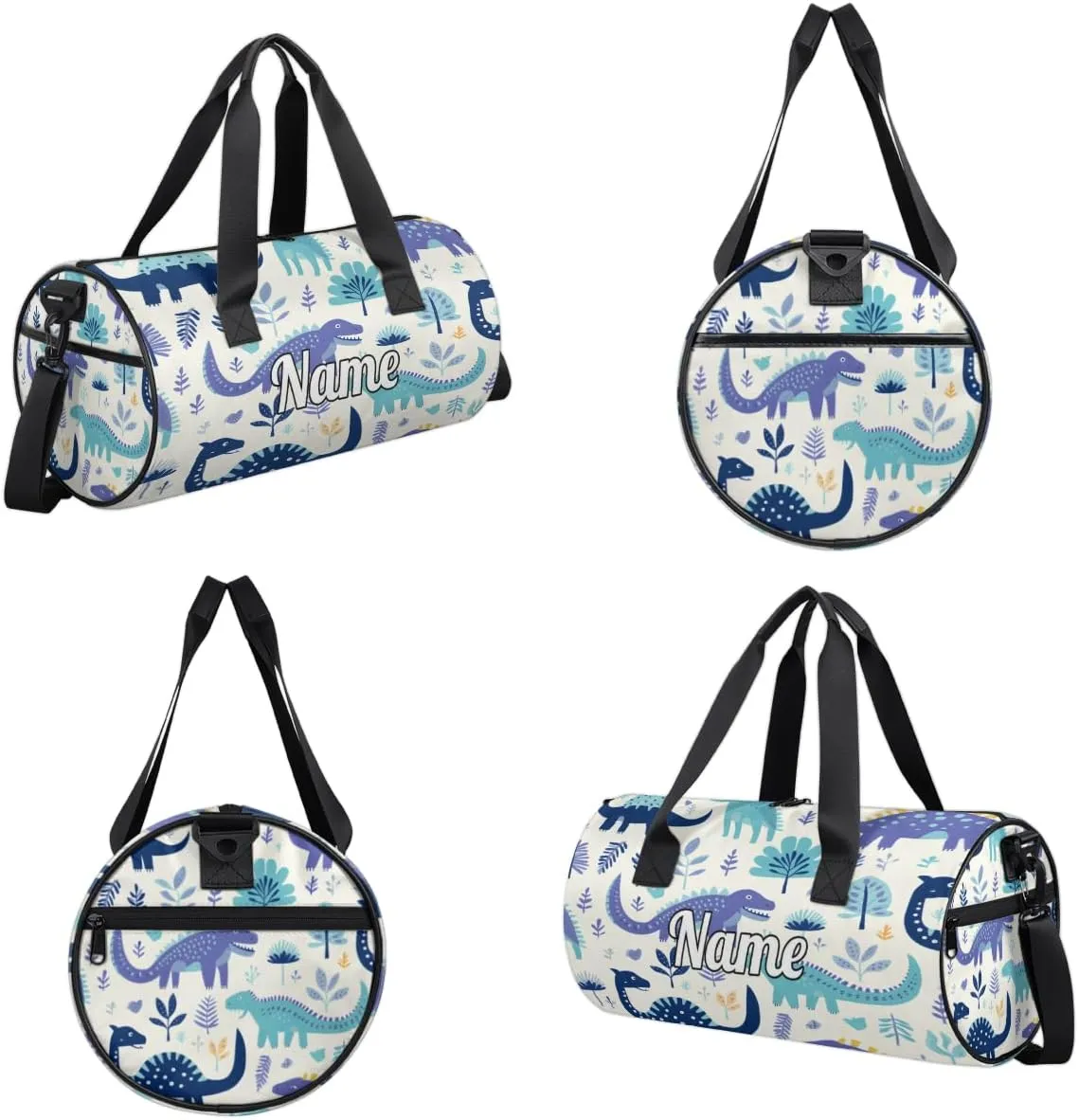 Custom Dance Duffel Bag Sport Backpacks Gyms and Weekend Overnight Travel Duffle Bag Birthday Christmas Halloween Waterproof, Jungle Dinosaur Print