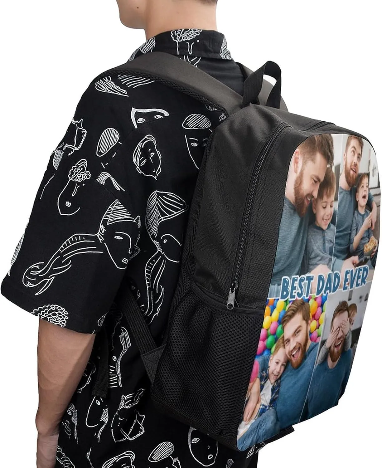 Custom Personalized Backpack Customize Image Photo Text Name Logo Laptop Bag Causul Daypack (4 Photos)