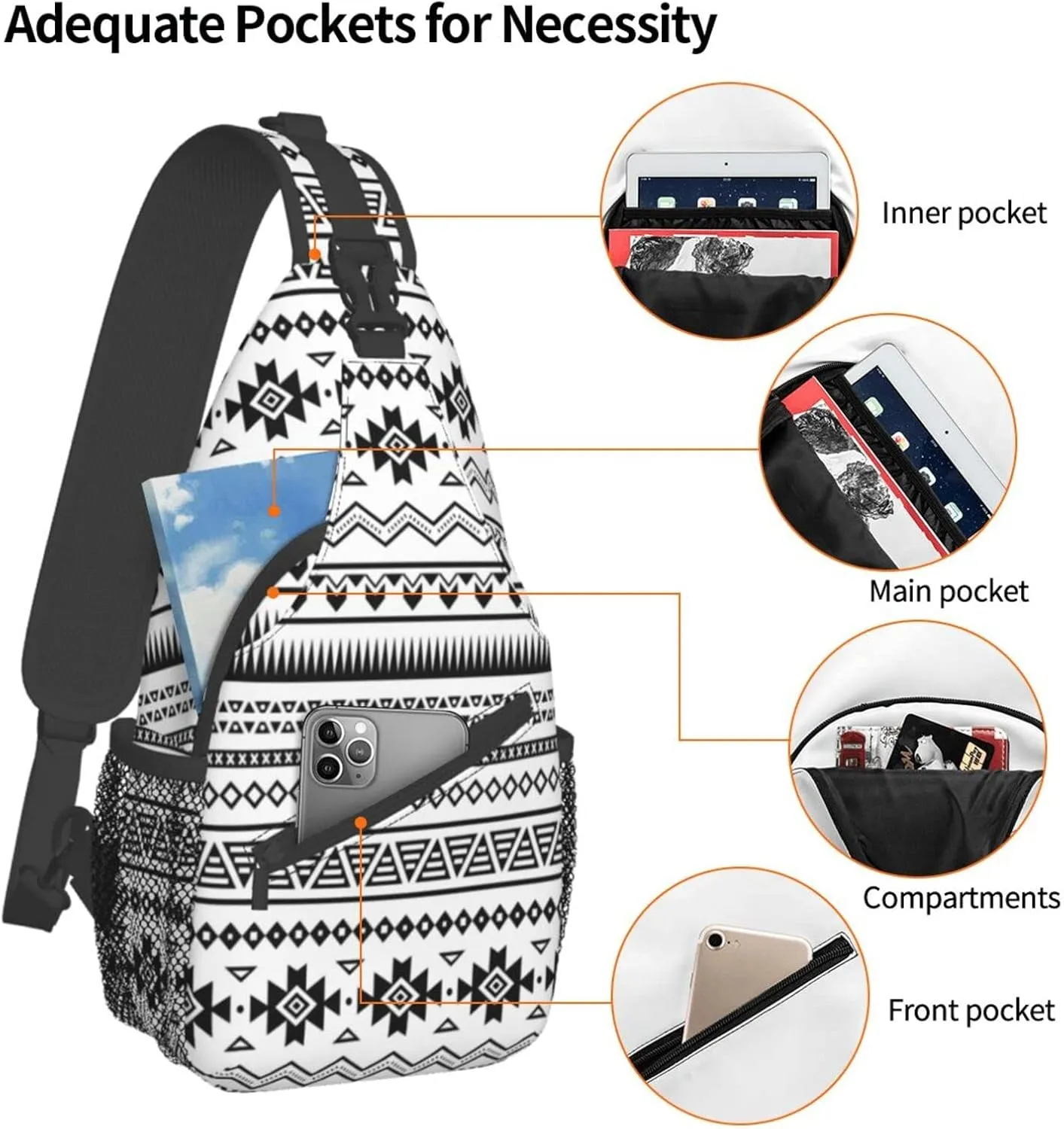 Custom Printed Sling Bag for Women Men Crossbody Shoulder Backpack Chest Bags Gym Travel Hiking Casual Daypack