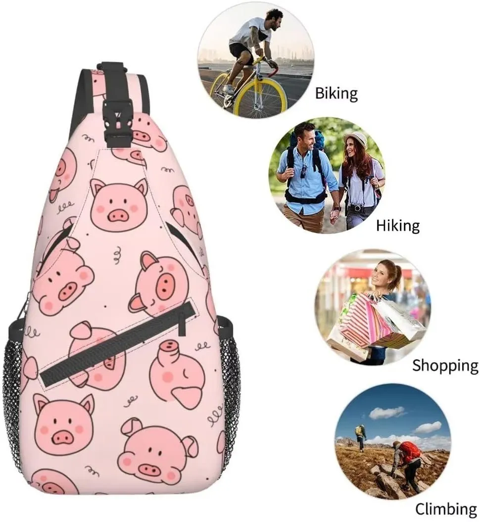 Custom Printed Sling Bag for Women Men Crossbody Shoulder Backpack Chest Bags Gym Travel Hiking Casual Daypack