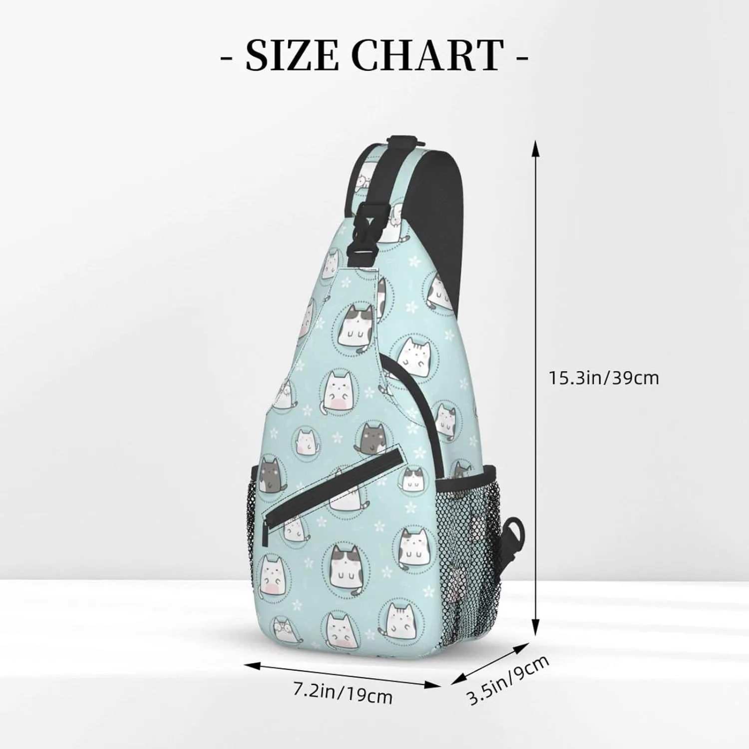 Cute Cat Sling Bag Crossbody Backpack Women Kawaii Present Outdoor Casual