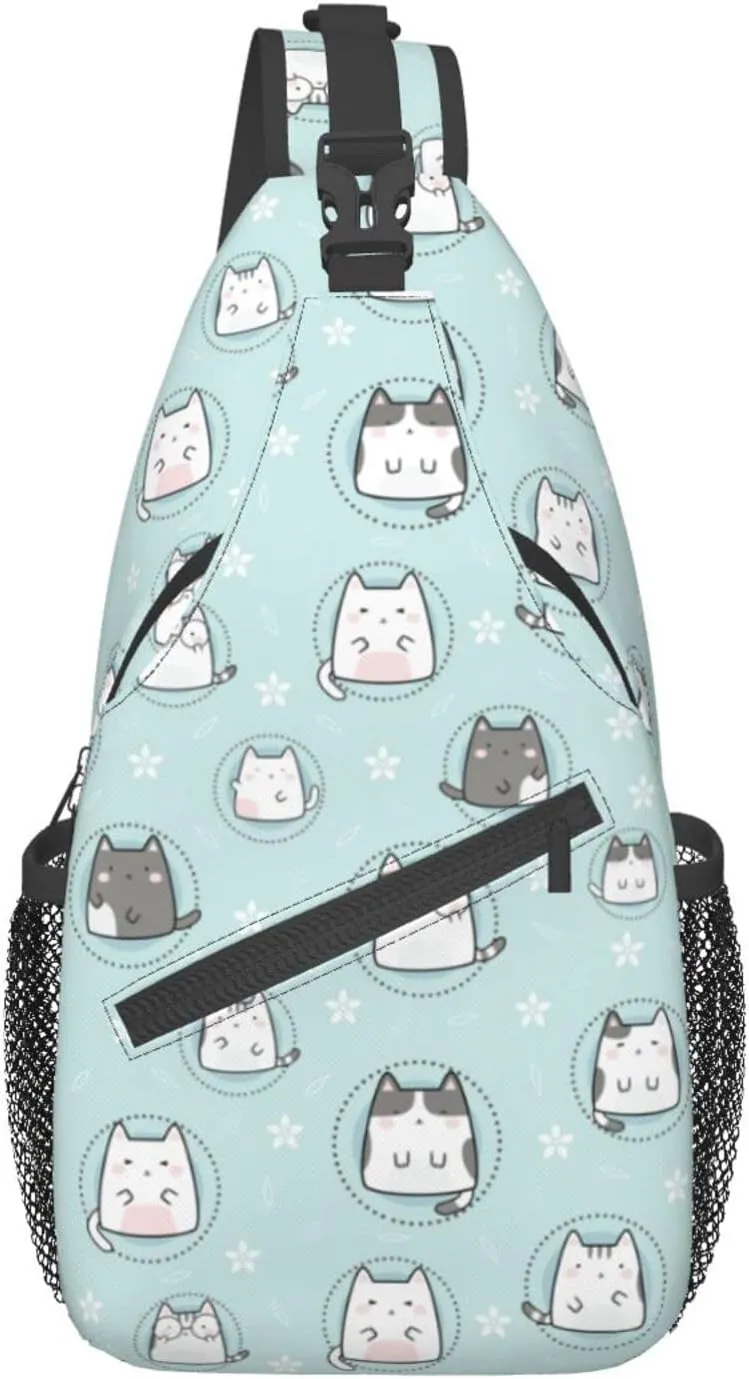 Cute Cat Sling Bag Crossbody Backpack Women Kawaii Present Outdoor Casual