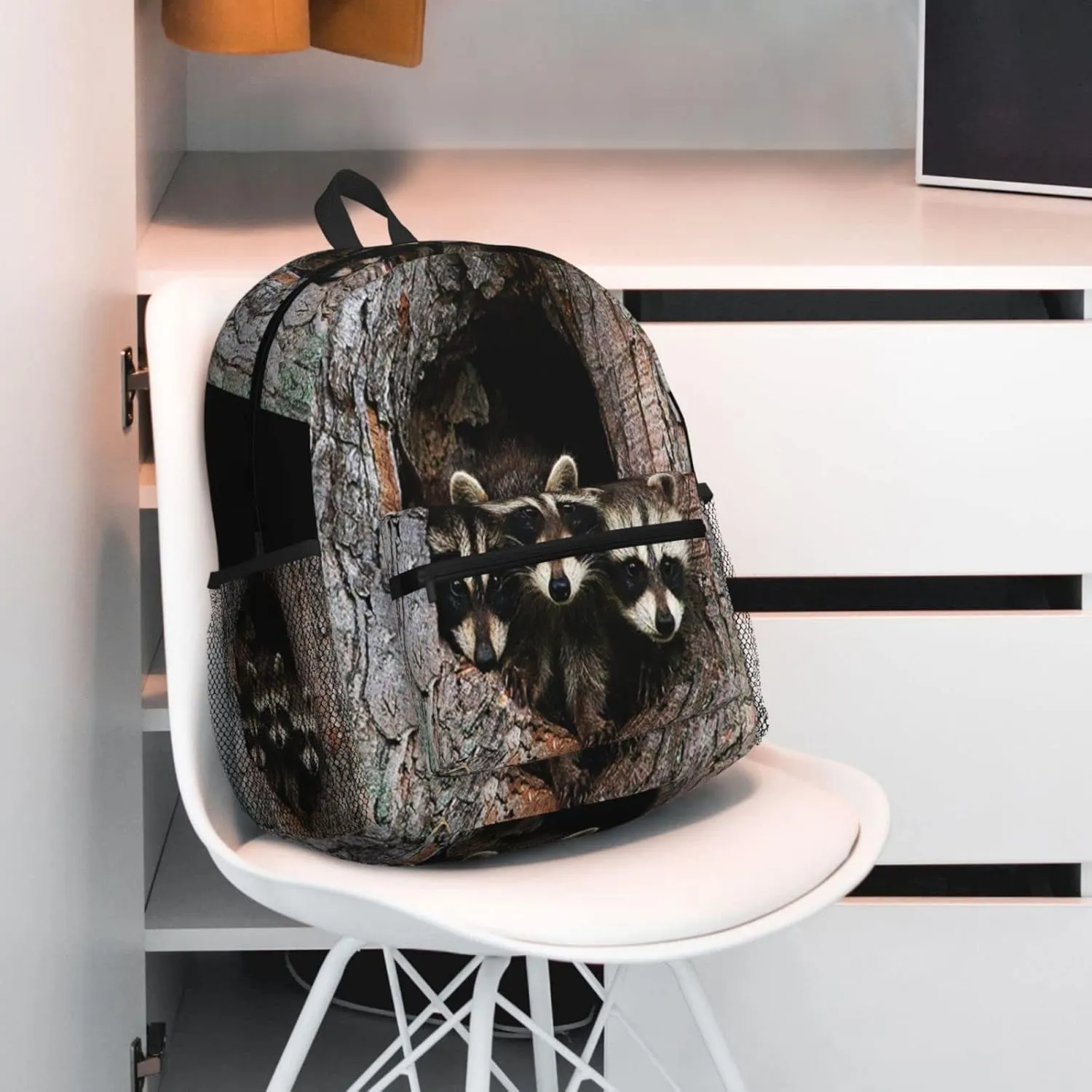 Cute Raccoon Family Backpack, Travel Laptop Backpack Computer Bag Rucksack for Men Women Business Work Fits 15.6 Inch Notebook