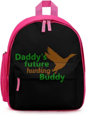 Daddy's Future Hunting Buddy Simple Backpack Lightweight Cute Printing Shoulder Bag Family Travel Pink-style