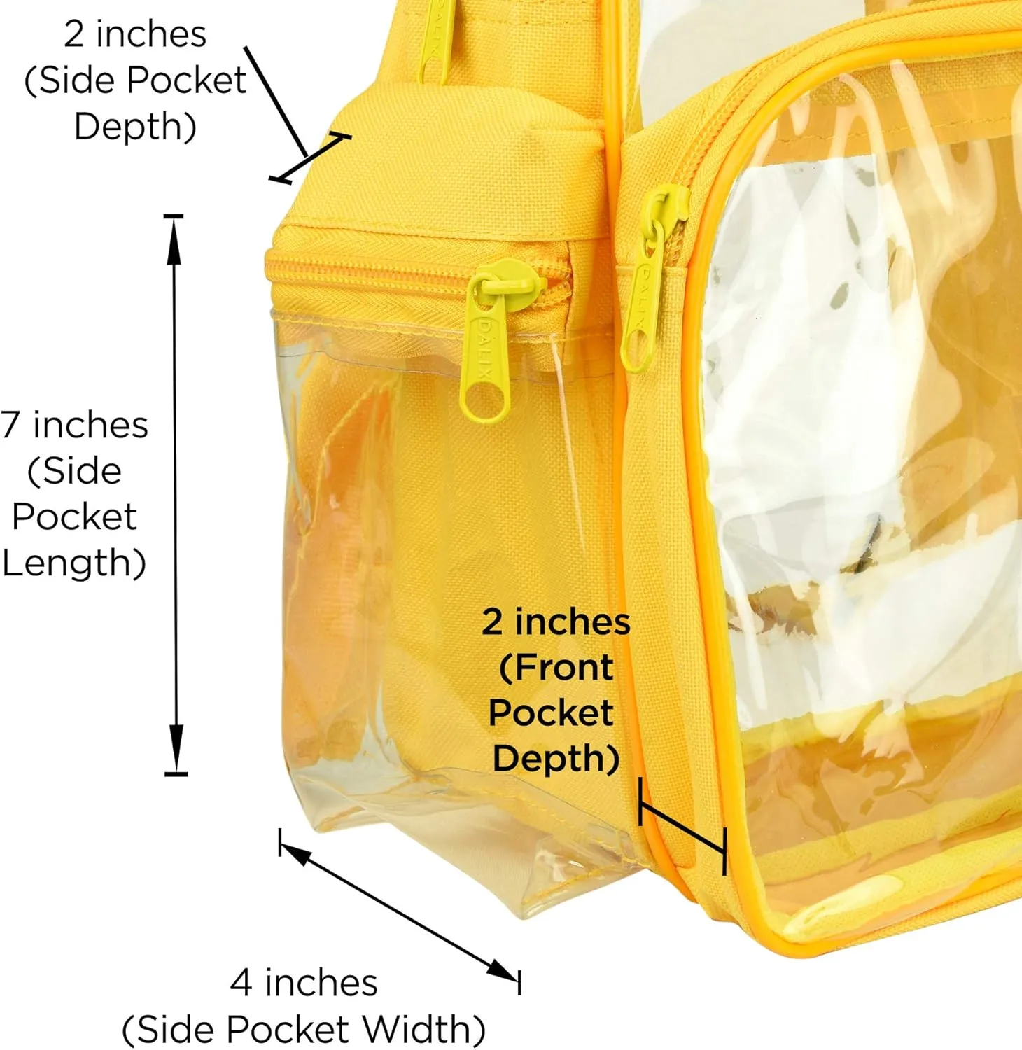 DALIX Wholesale Clear Backpacks Small Book Bags 50 Pc Gold
