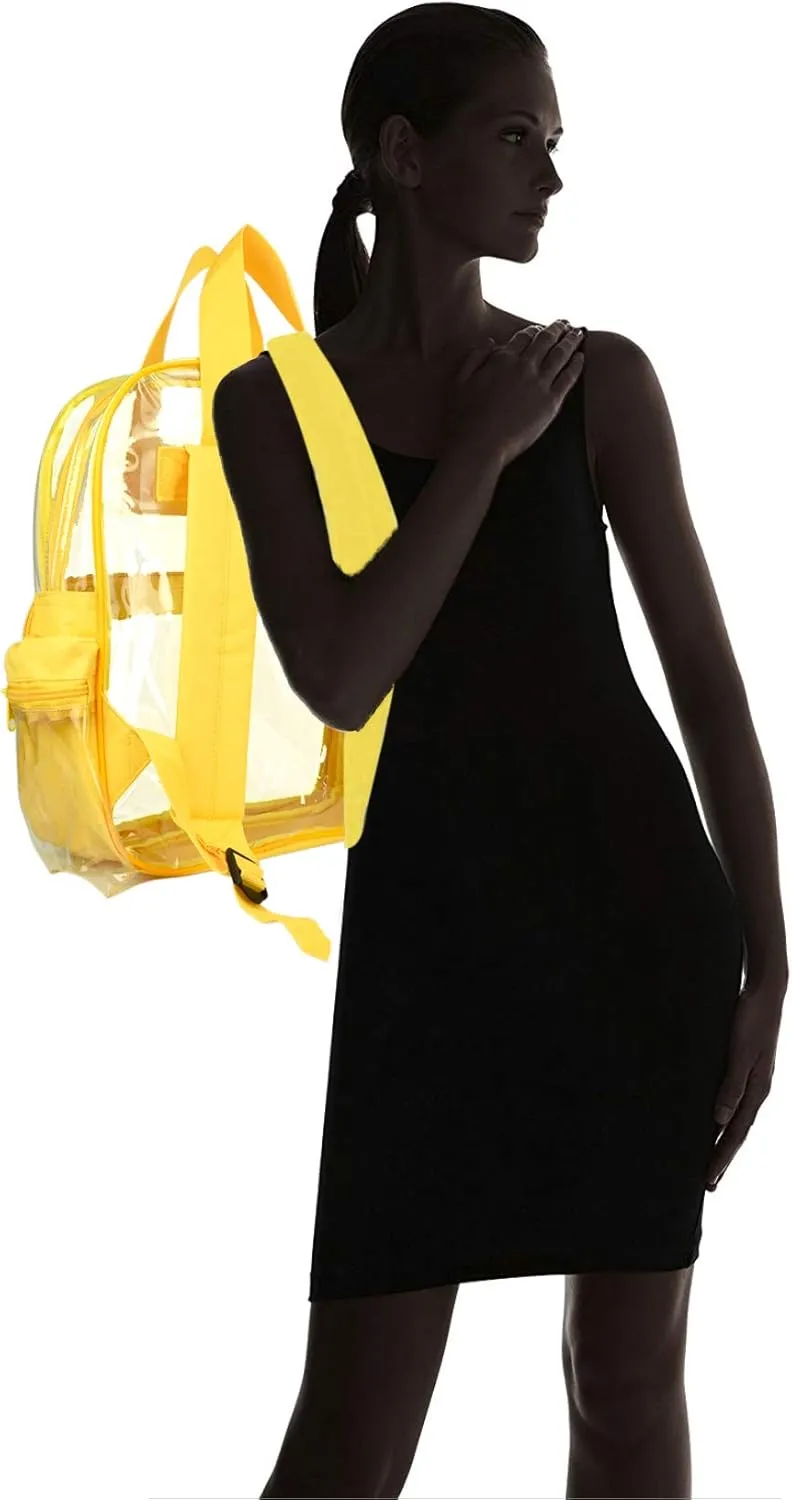 DALIX Wholesale Clear Backpacks Small Book Bags 50 Pc Gold