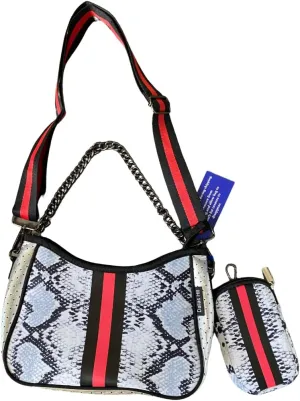 Dallas Hill Designs Crossbody Neoprene Purse for Women | Ladies Drawstring Handbag | 2 Detachable Straps | Matching Pouch