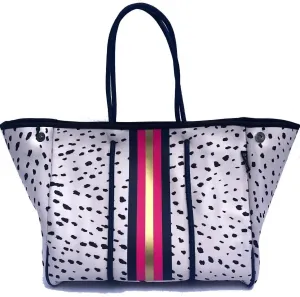 Dallas Hill Designs Large Tote Bag for Women | Neoprene Shoulder Purse | Travel, Beach, Gym Handbag | Extra Pouch