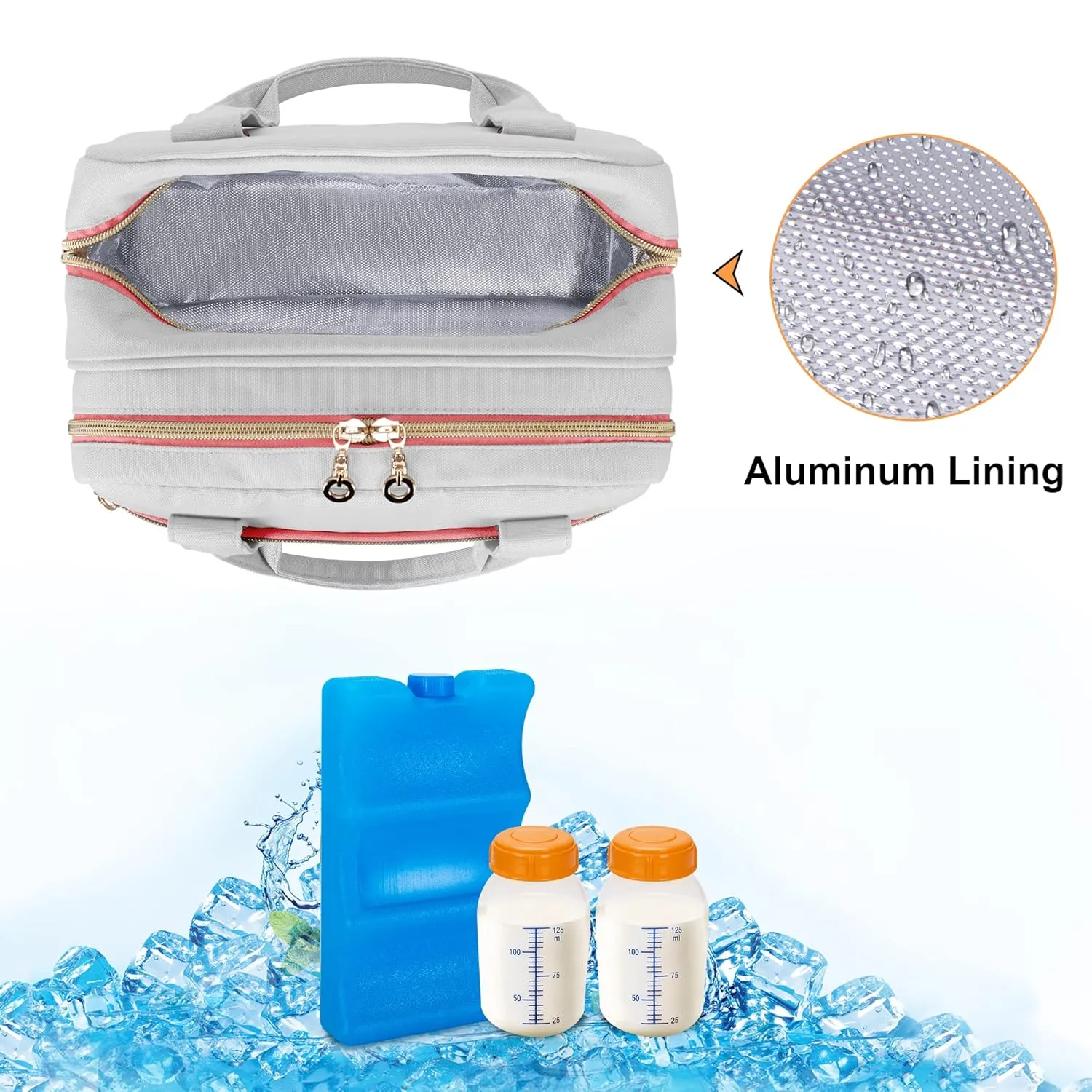 Damero Wearable Breast Pump Bag with Ice Pack Compatible with Elvie, Momcozy and Medela Breast Pump, Carrying Bag for Wearable Breast Pump, Bottles, Pump Parts and More, Patent Design