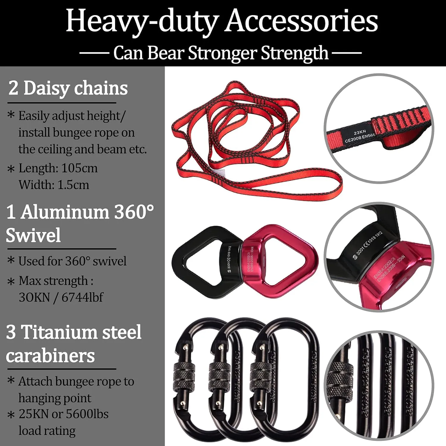 Dasking Heavy Bungee Resistance Band Set Gravity Yoga Bungee Cord Resistance Belt Set 4D Bungee Dance Rope Workout Fitness Home Gym Professional Training Equipment