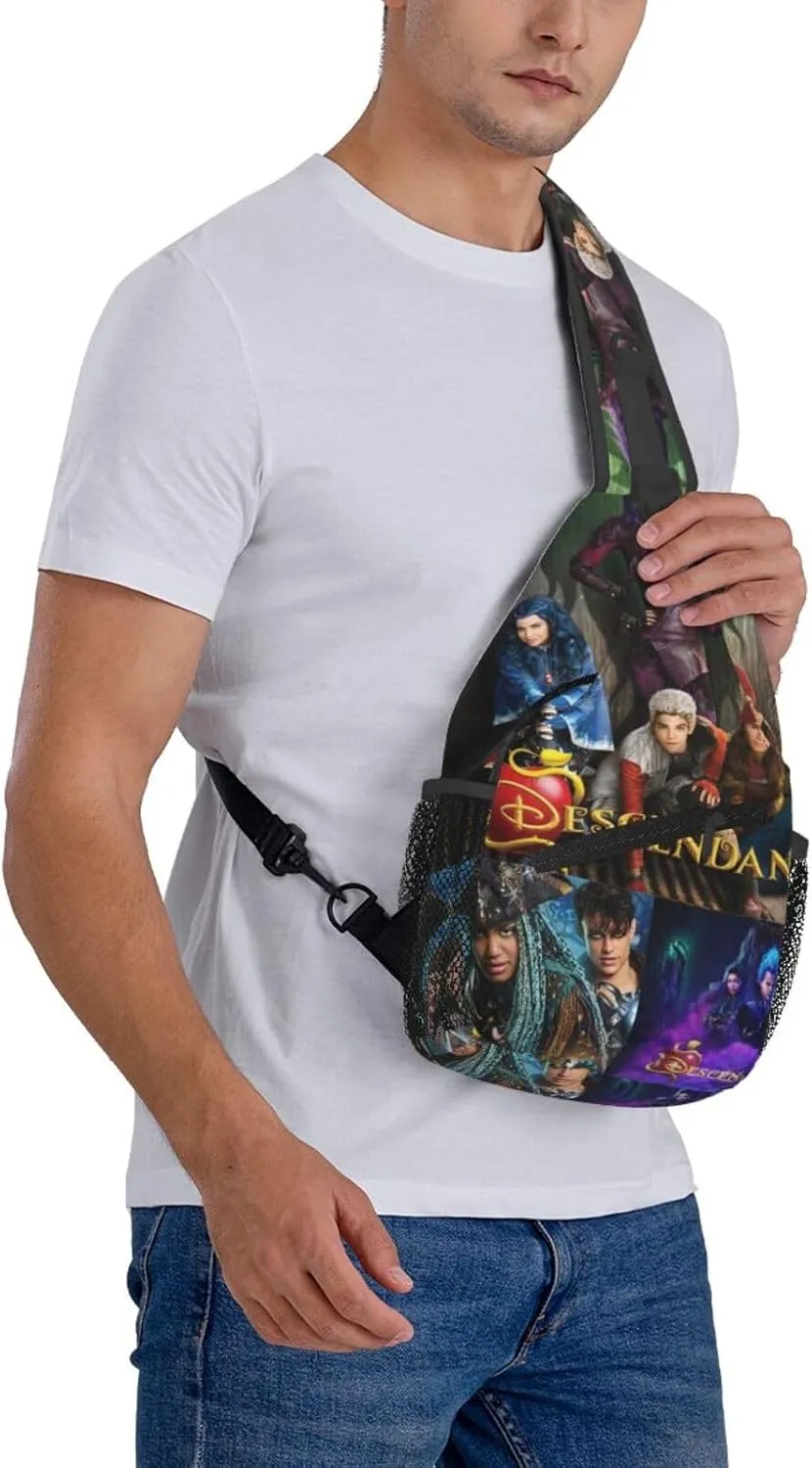 Desc-endants 3 Crossbody Bag Sling Shoulder Backpack, for Outdoor Travel,Sports,Camping,Hiking,Shoulder Bags