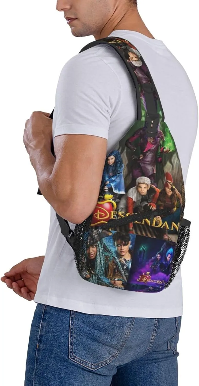 Desc-endants 3 Crossbody Bag Sling Shoulder Backpack, for Outdoor Travel,Sports,Camping,Hiking,Shoulder Bags