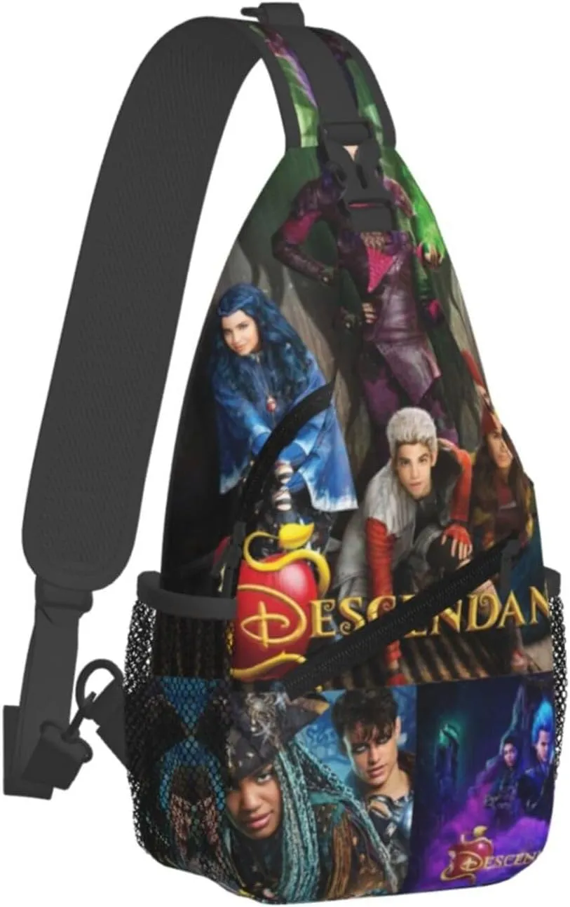 Desc-endants 3 Crossbody Bag Sling Shoulder Backpack, for Outdoor Travel,Sports,Camping,Hiking,Shoulder Bags