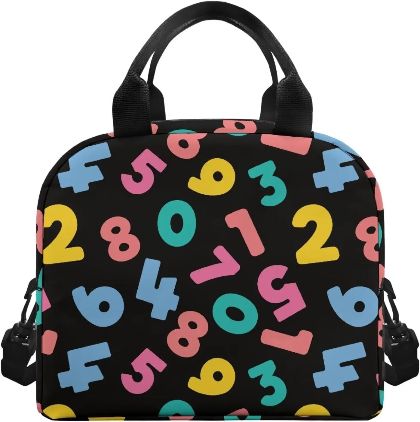 Digital Kids Bento Lunch Box Colour Lunch Box for Girls Primary School Lunchbox Preschool Lunch Tote Bag Kids Insulated Lunch Bag Children Cute Lunch Handbag with Adjustable Strap