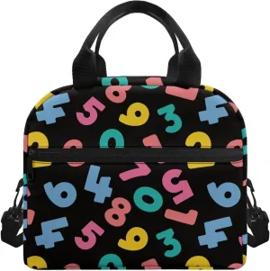 Digital Kids Bento Lunch Box Colour Lunch Box for Girls Primary School Lunchbox Preschool Lunch Tote Bag Kids Insulated Lunch Bag Children Cute Lunch Handbag with Adjustable Strap