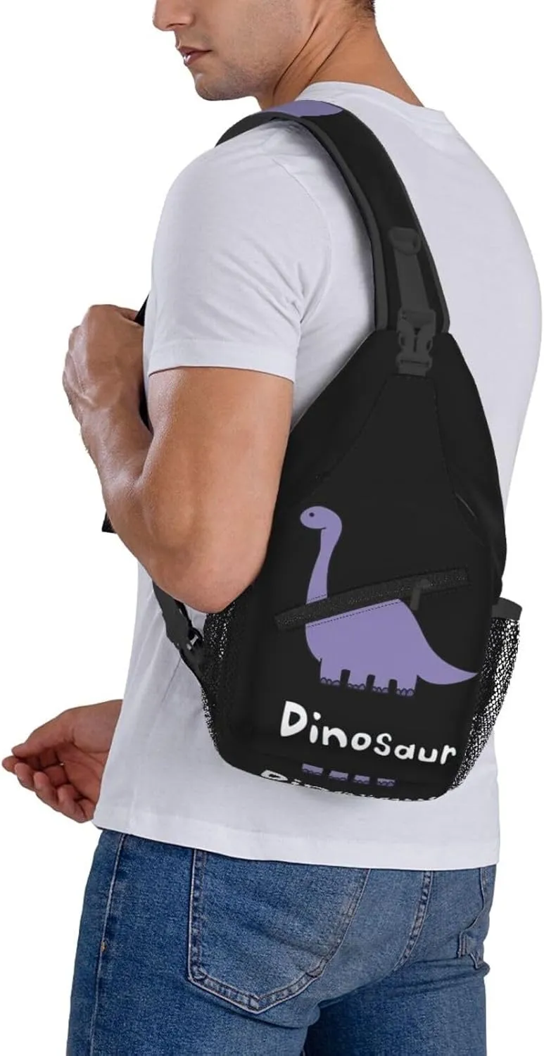 Dinosaur Chest Sling Bag Crossbody Shoulder Backpack Bag Gym Cycling Travel Hiking Daypack Cross Bag