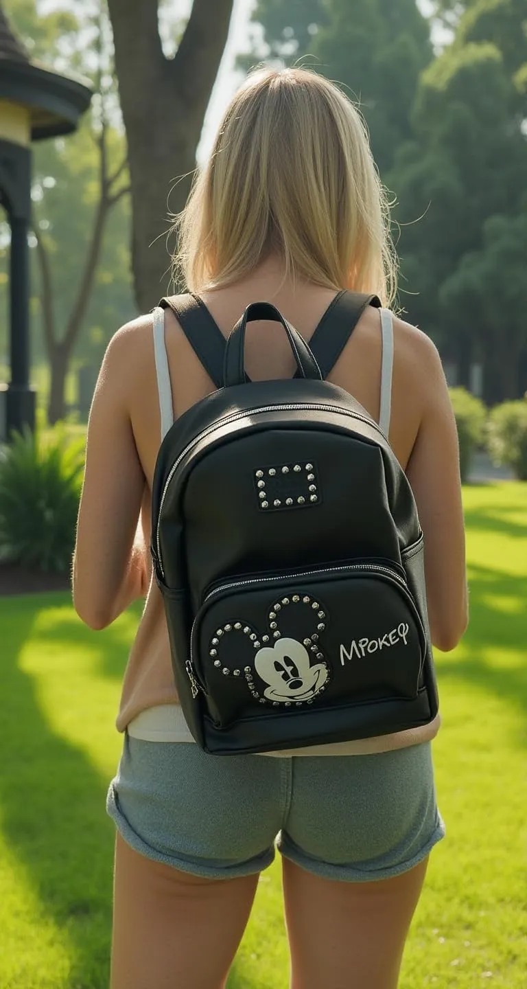 Disney Mickey Mouse Backpack for Boys, Girls, Women, Men, Unisex | Cute PU Leather 10" Mickey Mouse Mini Backpack Purse Shoulder Purse | Mickey Mouse Bag and Mickey Mouse Accessories