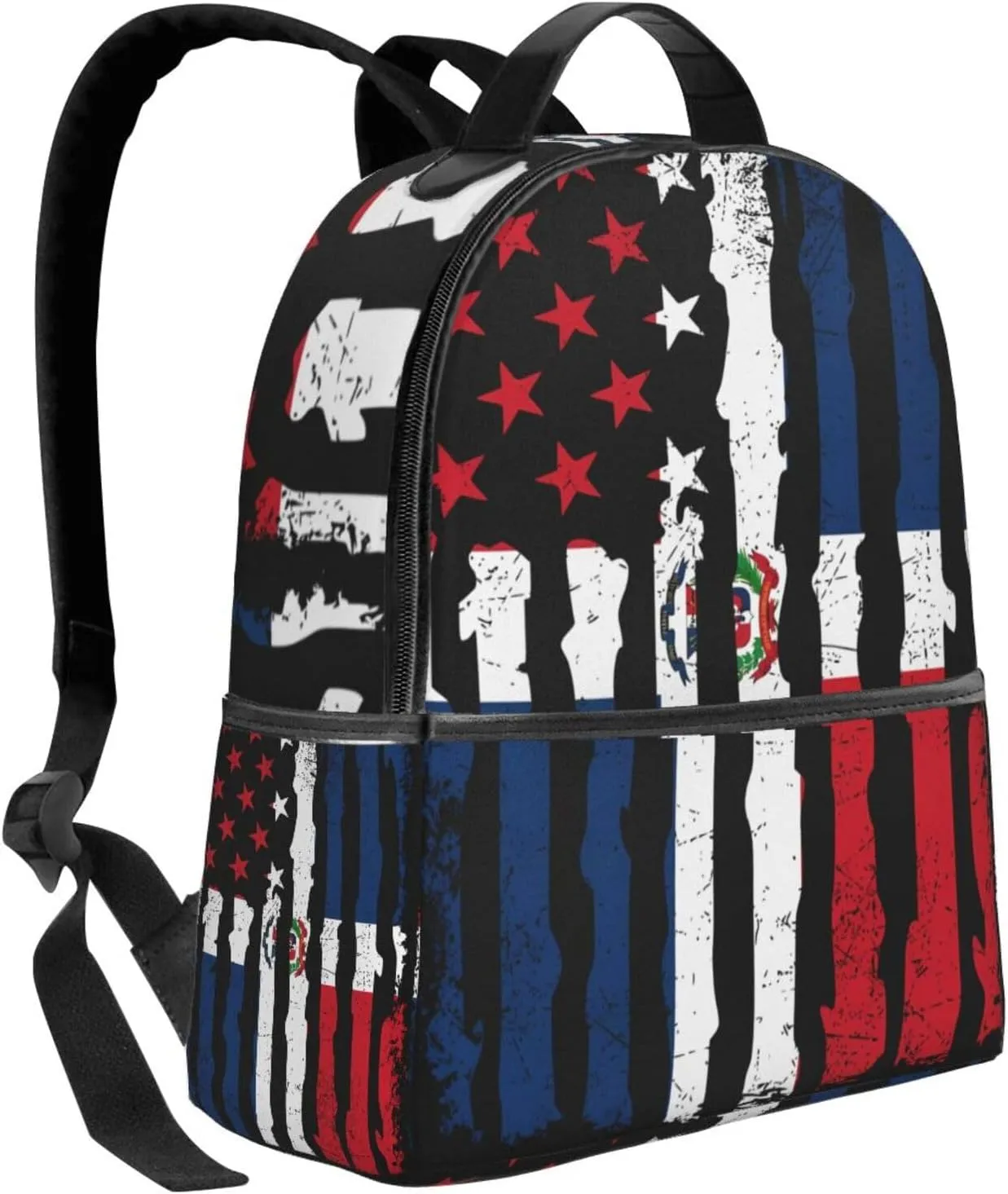 Dominican Roots American Pride Flag Casual Backpacks Laptop Backpack Carry-on Daypack Sports Travel Rucksack Lightweight Working Bag for Outdoor Hiking Cycling Walking