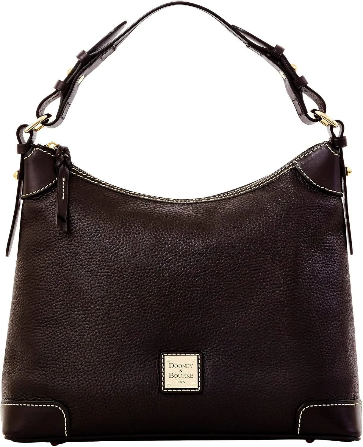 Dooney & Bourke Women's Hobo Shoulder Bag in Pebble Grain Leather, Large Handbag with Adjustable Shoulder Strap