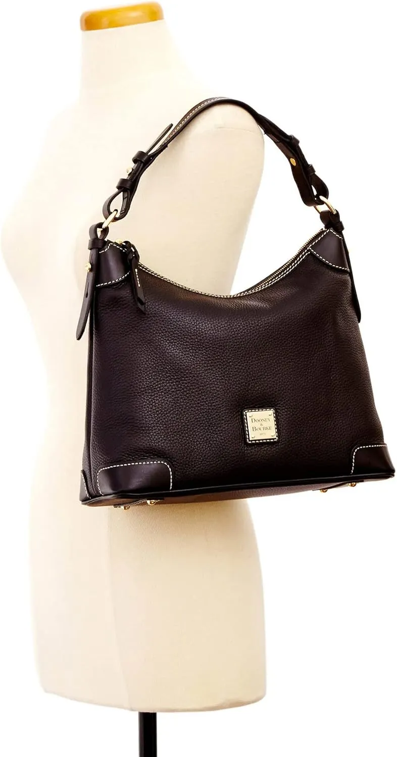 Dooney & Bourke Women's Hobo Shoulder Bag in Pebble Grain Leather, Large Handbag with Adjustable Shoulder Strap
