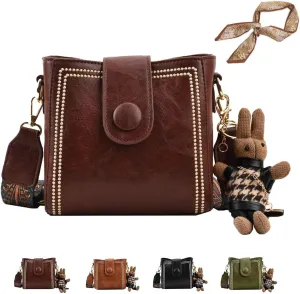 Dragentle Vintage Fashion Bag, Stylish Crossbody Bags Cowhide Bag with Adjustable Wider Shoulder Strap for Women