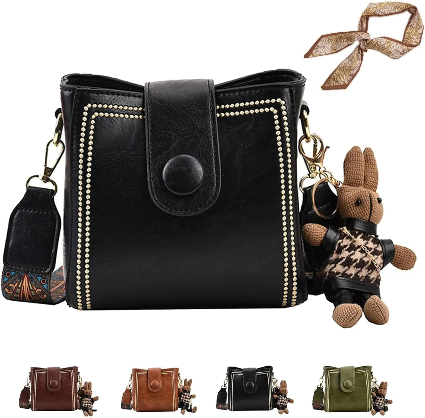Dragentle Vintage Fashion Bag, Stylish Crossbody Bags Cowhide Bag with Adjustable Wider Shoulder Strap for Women