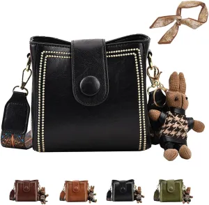 Dragentle Vintage Fashion Bag, Stylish Crossbody Bags Cowhide Bag with Adjustable Wider Shoulder Strap for Women