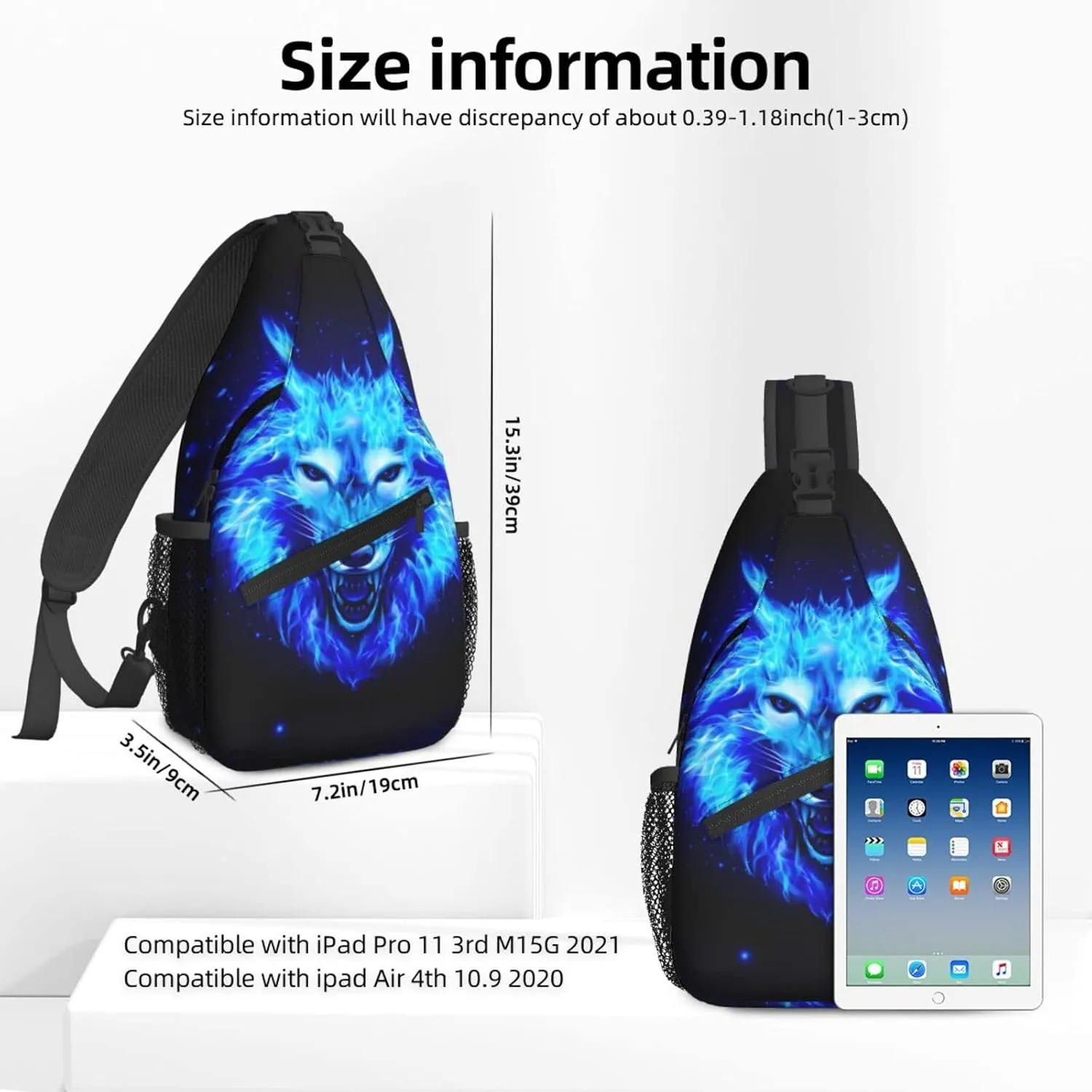 Dujiea Crossbody Backpack For Men Women Sling Bag, Blue Leopard Chest Bag Shoulder Bag Lightweight One Strap Backpack Multipurpose Travel Hiking Daypack