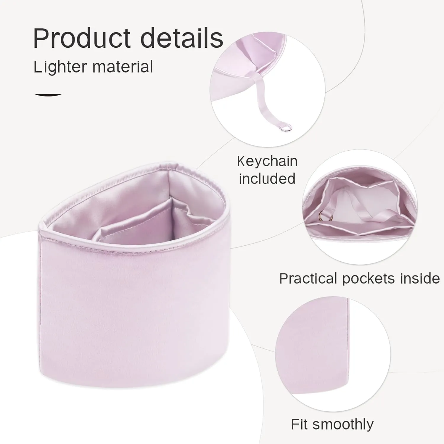 Duma Bag Insert, Organizer Insert Compatible with Chanel Duma Backpacks, Silk Bag Organizer for Duma 23A/23P Small, Lightweight and Soft Touch (Small, Lavender)