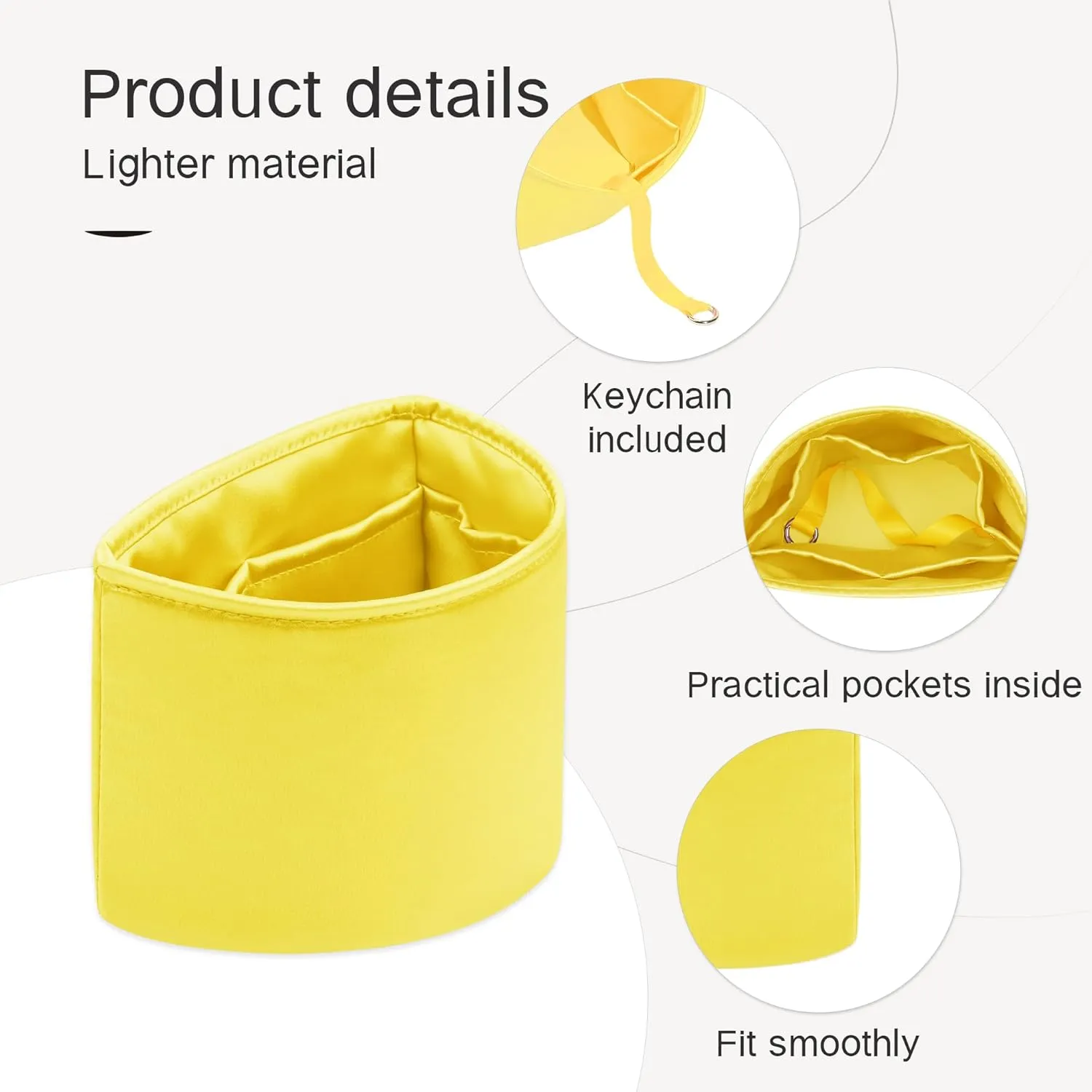 Duma Bag Insert, Organizer Insert Compatible with Chanel Duma Backpacks, Silk Bag Organizer for Duma 23A/23P Small, Lightweight and Soft Touch (Small, Lime)