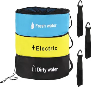Dumble RV Sewer Hose Storage Bag 3pc - Empty Organizer Camper Bags for Fresh Black Water, Sewage Hoses, Electrical Cord