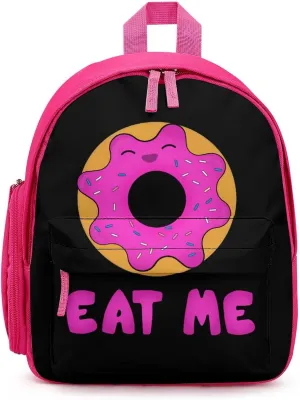 Eat Me Donut Simple Backpack Lightweight Cute Printing Shoulder Bag Family Travel Pink-style