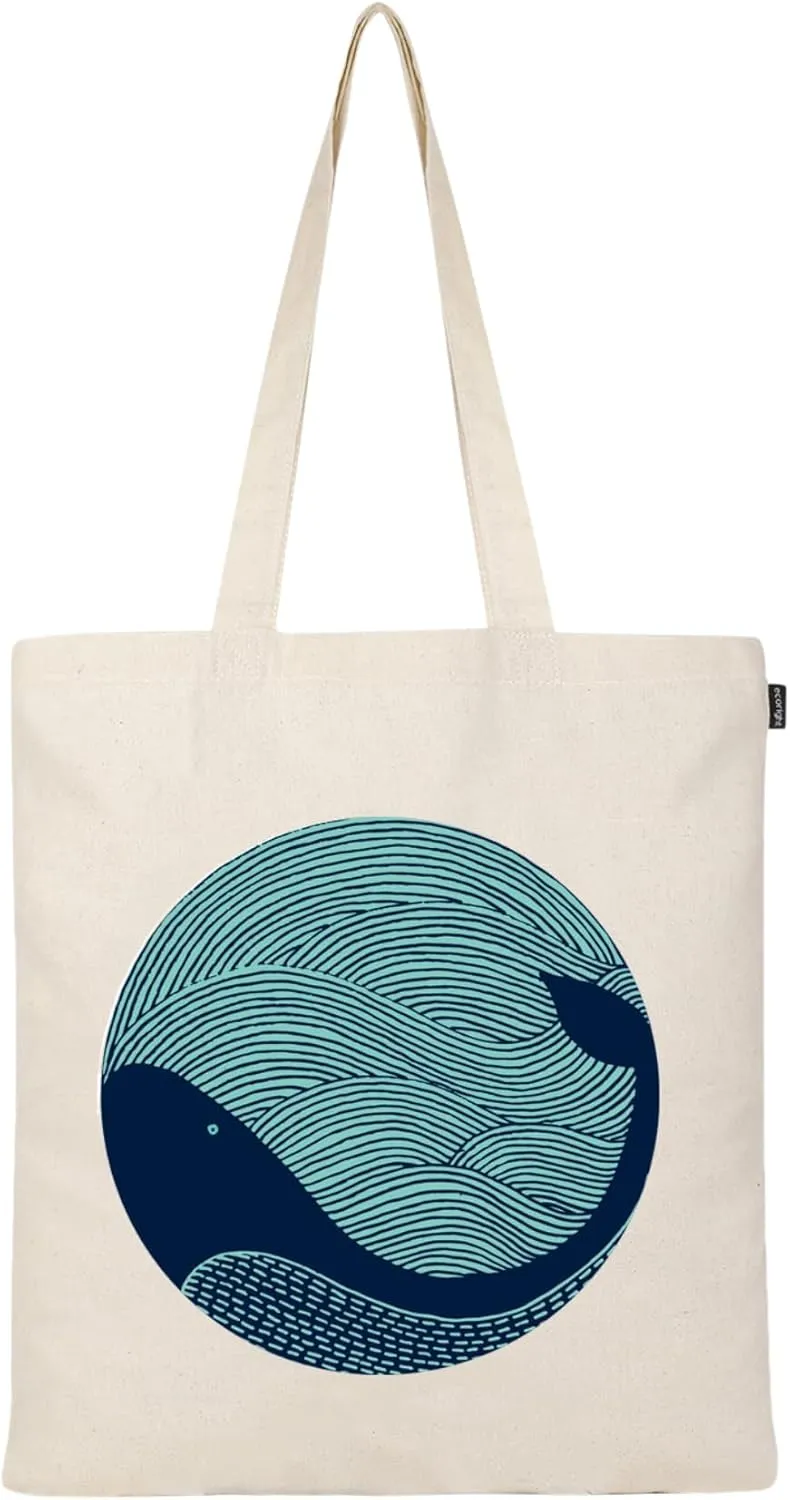 Eco Right Cute Canvas Tote Bag Aesthetic Tote Bag for Women Teacher Shopping Gift Bag Perfect for Groceries, School and Beach