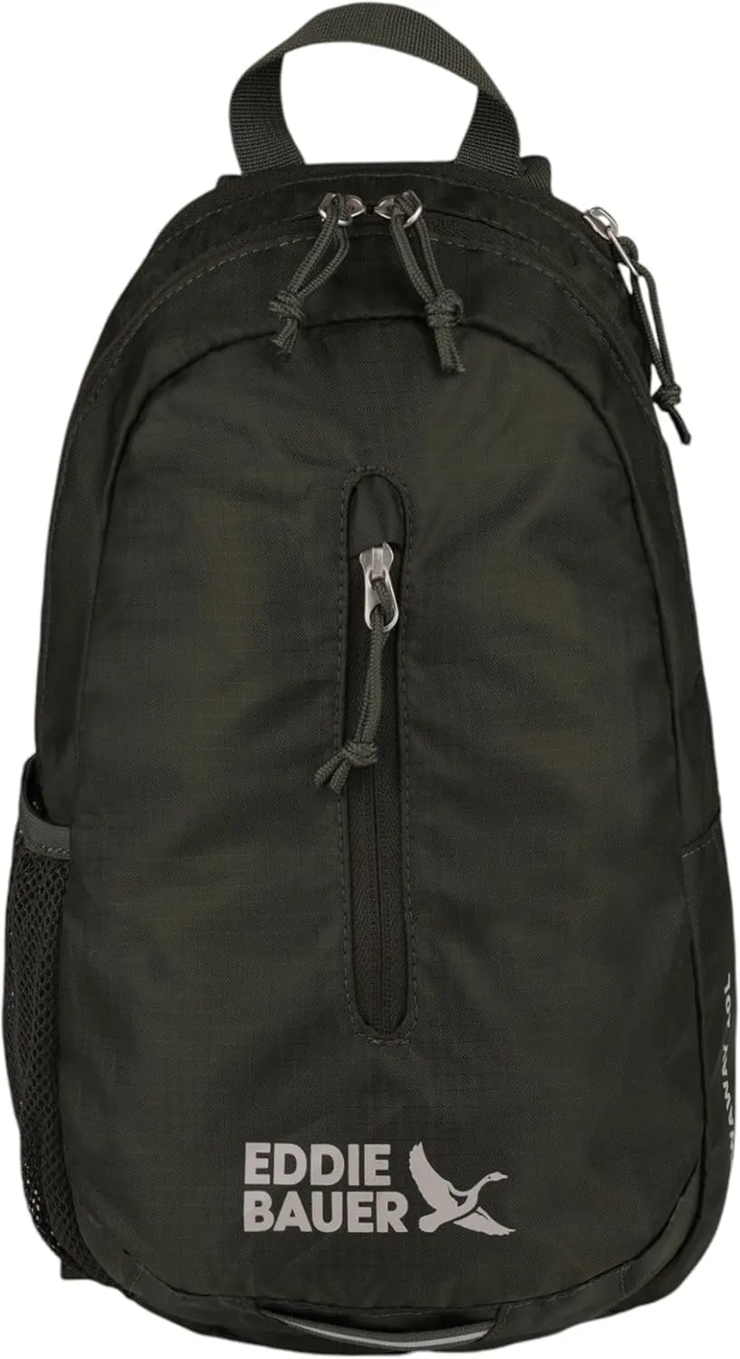 Eddie Bauer Stowaway Packable 10L Sling 3.0 Made from Polyester with Lightly Padded Shoulder Strap, Dark Forest