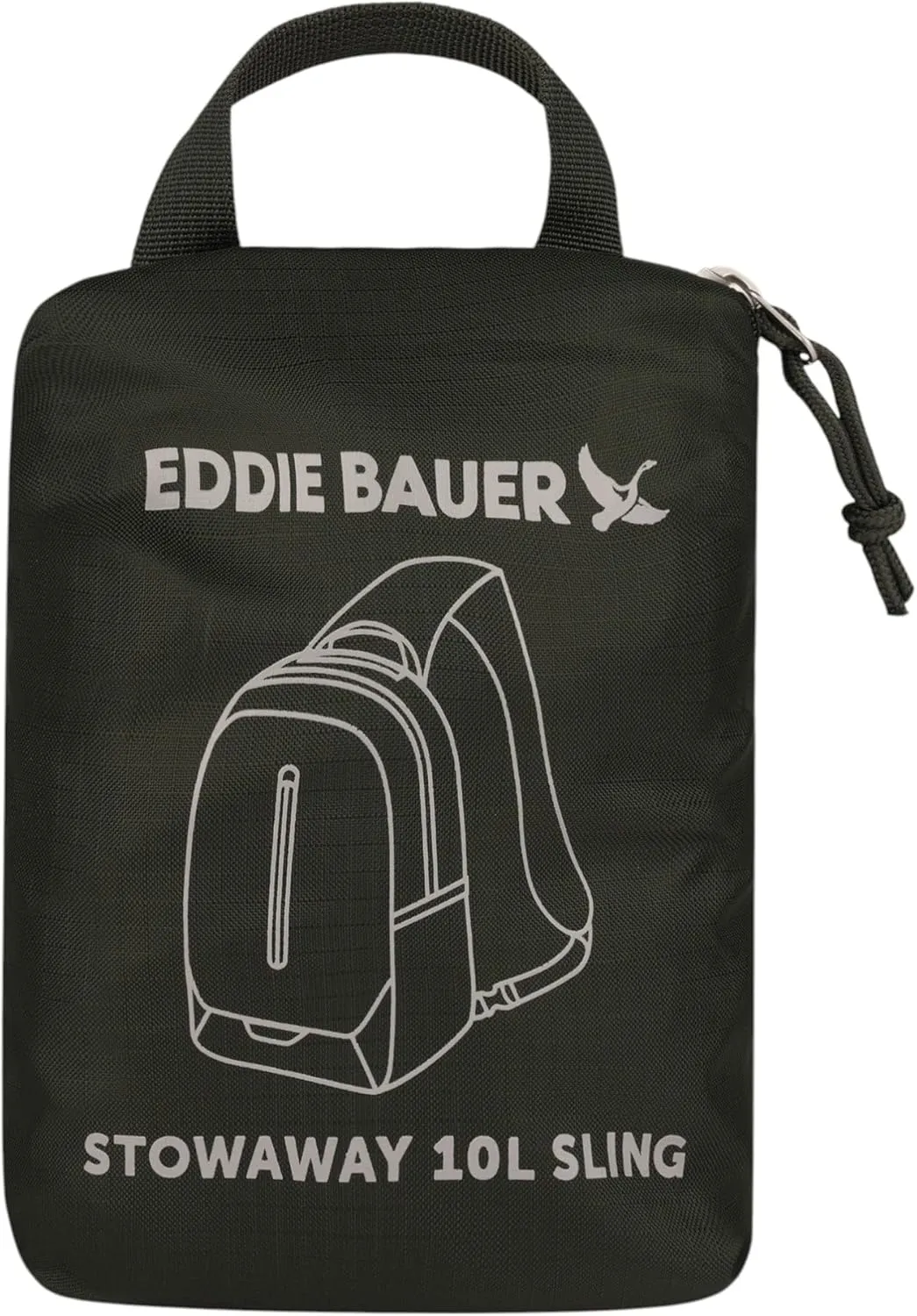 Eddie Bauer Stowaway Packable 10L Sling 3.0 Made from Polyester with Lightly Padded Shoulder Strap, Dark Forest